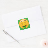Geld Emoji Quadratischer Aufkleber (Umschlag)