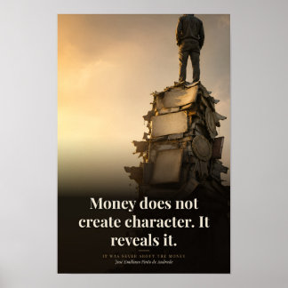 Geld enthüllt Charakter Buch Zitat Kunst Poster