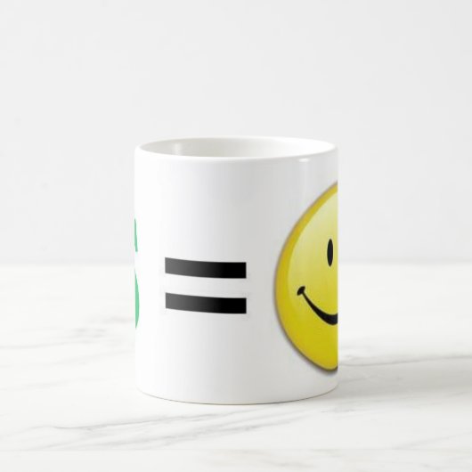 Geld entspricht Glück Kaffeetasse (Mittel)