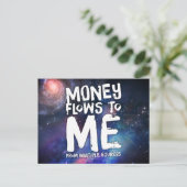 Geld fließt in mein Gesetz der Anziehung Postkarte (Stehend Vorderseite)