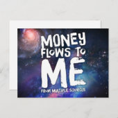 Geld fließt in mein Gesetz der Anziehung Postkarte (Vorne/Hinten)