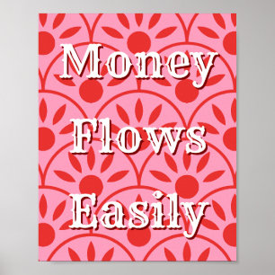 Geld fließt leicht Geld Affirmation Manifestation Poster