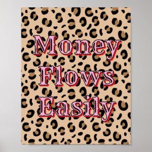 Geld fließt leicht Geld Affirmation Manifestation Poster