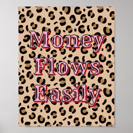 Geld fließt leicht Geld Affirmation Manifestation Poster (Vorne)