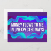 Geld fließt zu mir Geld, das ich als Anleihekonzep Postkarte (Vorne/Hinten)