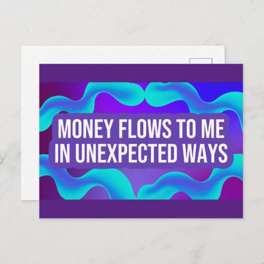 Geld fließt zu mir Geld, das ich als Anleihekonzep Postkarte (Vorne/Hinten)