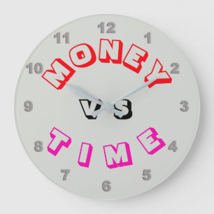 Geld gegen "Time Wall Clock" Große Wanduhr