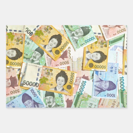 GELD! GELD! GELD! koreanische Währung Geschenkpapier Set (Vorderseite 2)