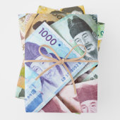 GELD! GELD! GELD! koreanische Währung Geschenkpapier Set (Beispiel)