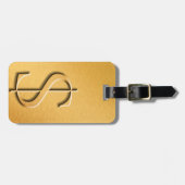 Geld-Gepäckanhänger mit Lederband Gepäckanhänger (Vorderseite horizontal)