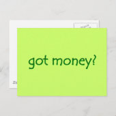 Geld got? Postkarte (Vorne/Hinten)