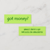 Geld got? Skinny Gallery Card Mini Visitenkarte (Vorne/Hinten)