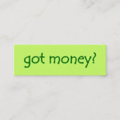 Geld got? Skinny Gallery Card Mini Visitenkarte (Vorderseite)