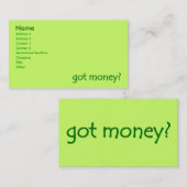 Geld got? Visitenkarten Visitenkarte (Vorne/Hinten)