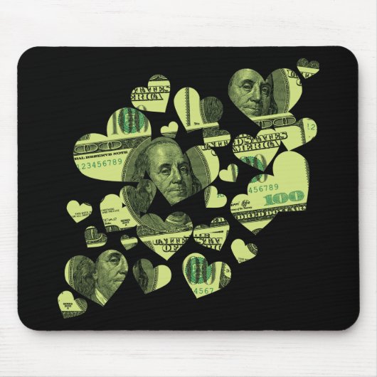 Geld Herz Mousepad (Vorne)