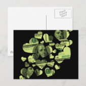 Geld Herz Postkarte (Vorne/Hinten)