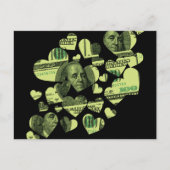 Geld Herz Postkarte (Vorderseite)