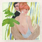 Geld im Kopf Glasuntersetzer (Vorderseite)