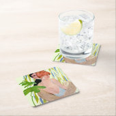 Geld im Kopf Rechteckiger Pappuntersetzer (Vor Ort)