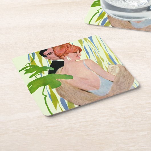 Geld im Kopf Rechteckiger Pappuntersetzer (angewinkelt)