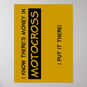 Geld im Motocross-Schmutz-Fahrrad-Plakat Poster