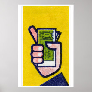 Geld in der Hand - Streichholzschachtel-Druck - Äs Poster