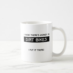 Geld in der Schmutz-Fahrradmotocross-Tasse Kaffeetasse