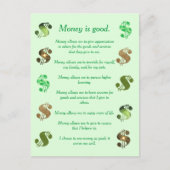 Geld ist gut, Affirmations auf Postkarten (Vorderseite)