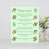 Geld ist gut, Liste der Bejahungen (Stehend Vorderseite)