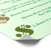 Geld ist gut, positive Aussagen Dollar Zeichen Poster (Ecke)
