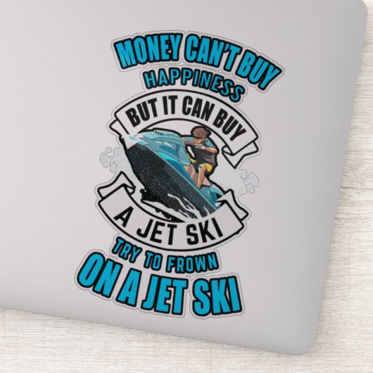 Geld kann Glück nicht kaufen, aber es kann Aufkleb Aufkleber (Detail)