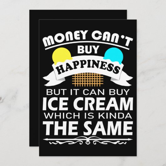 Geld kann Glück nicht kaufen, aber es kann Eis kau Dankeskarte (Vorne/Hinten)