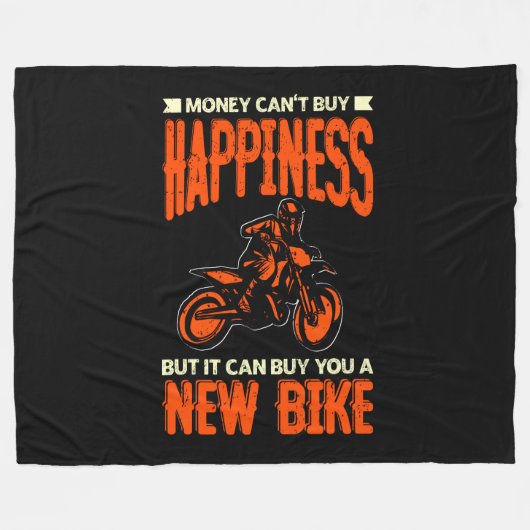 Geld kann kein Glück kaufen, aber neues Motorrad Fleecedecke (Vorderseite (Horizontal))
