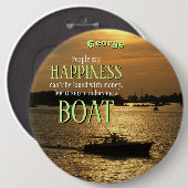 Geld kann kein glückliches Boot am Hafen kaufen Button (Vorne & Hinten)