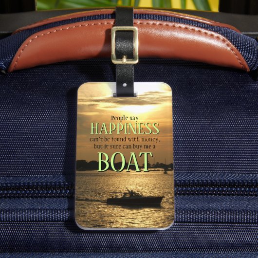 Geld kann kein glückliches Boot am Hafen kaufen Gepäckanhänger (Vorderseite Insitu 2)