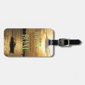 Geld kann kein glückliches Boot am Hafen kaufen Gepäckanhänger (Vorderseite horizontal)