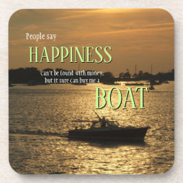 Geld kann kein glückliches Boot am Hafen kaufen Getränkeuntersetzer