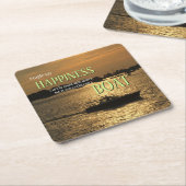 Geld kann kein glückliches Boot am Hafen kaufen Rechteckiger Pappuntersetzer (angewinkelt)