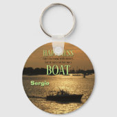 Geld kann kein glückliches Boot am Hafen kaufen Schlüsselanhänger (Vorderseite)