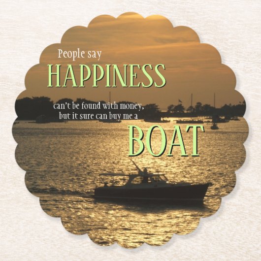 Geld kann kein glückliches Boot am Hafen kaufen Untersetzer (Vorderseite)