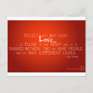 Geld kann keine Liebe kaufen Postkarte
