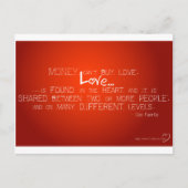 Geld kann keine Liebe kaufen Postkarte (Vorderseite)