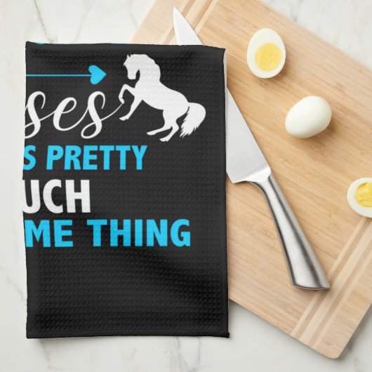 Geld kann Pferde Blue kaufen Geschirrtuch (Viertel Falte)