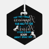 Geld kann Pferde Blue kaufen Ornament Aus Glas (Rückseite)