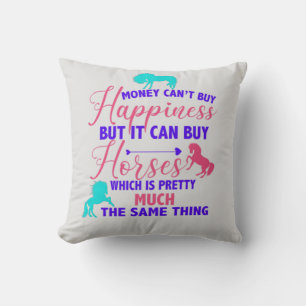 Geld kann Pferde dreiseitig hellgrau kaufen Kissen
