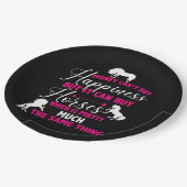 Geld kann Pferde kaufen Hot Pink Pappteller (Schrägansicht)