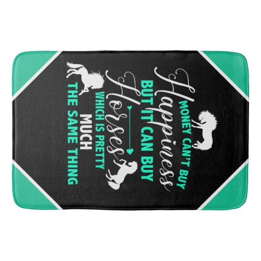 Geld kann Pferde kaufen Minze grün Badematte (Vorderseite)