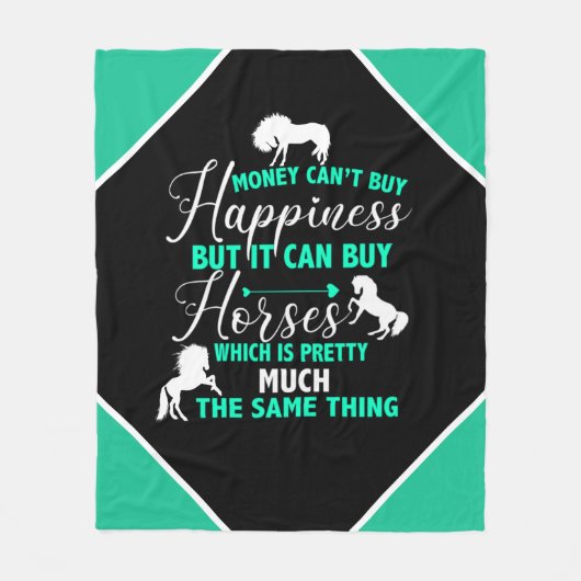 Geld kann Pferde kaufen Minze grün Fleecedecke (Vorderseite)