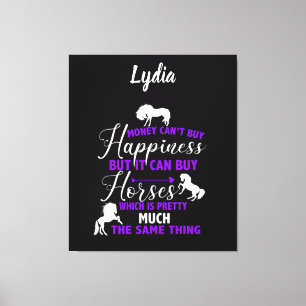 Geld kann Pferde Lila Personalisiert kaufen Leinwanddruck