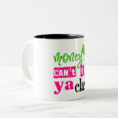 Geld kann ya Klasse nicht kaufen Zweifarbige Tasse (Vorderseite Links)